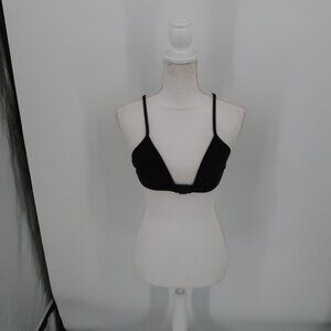 Givenchy Black Bikini Top with front Clasp Size Small